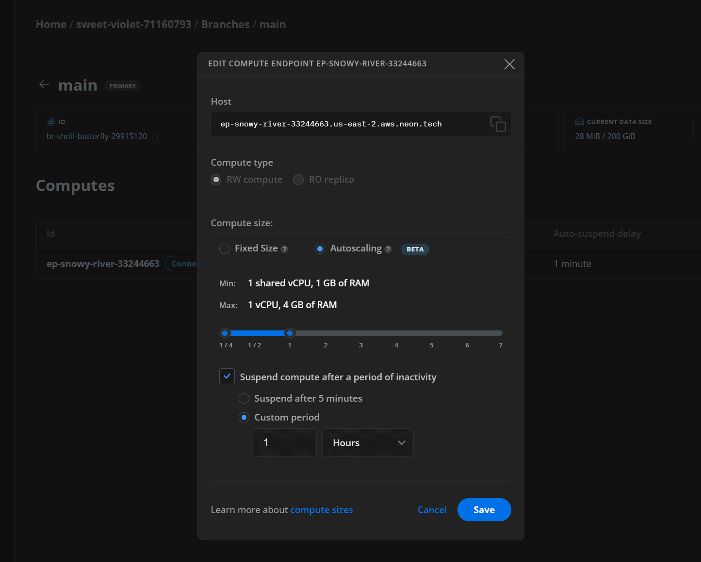 Connection warmup scale to zero and autoscaling configuration