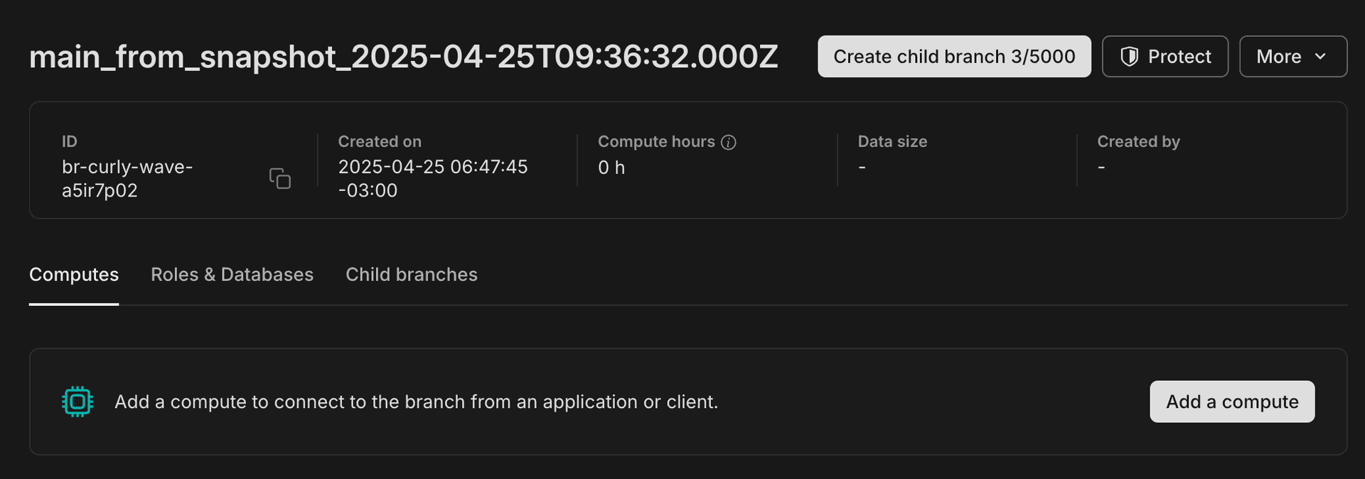 Restore branch page