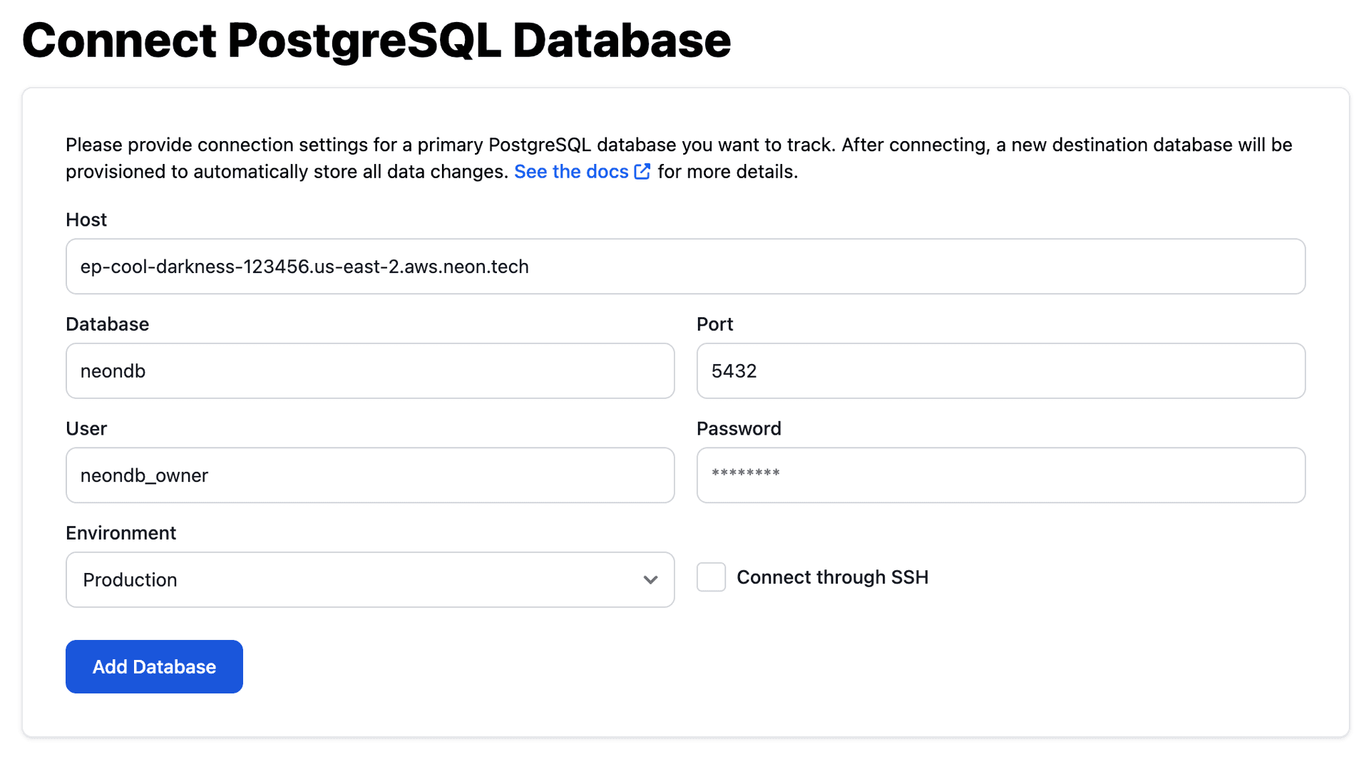 Bemi Connect PostgreSQL Database