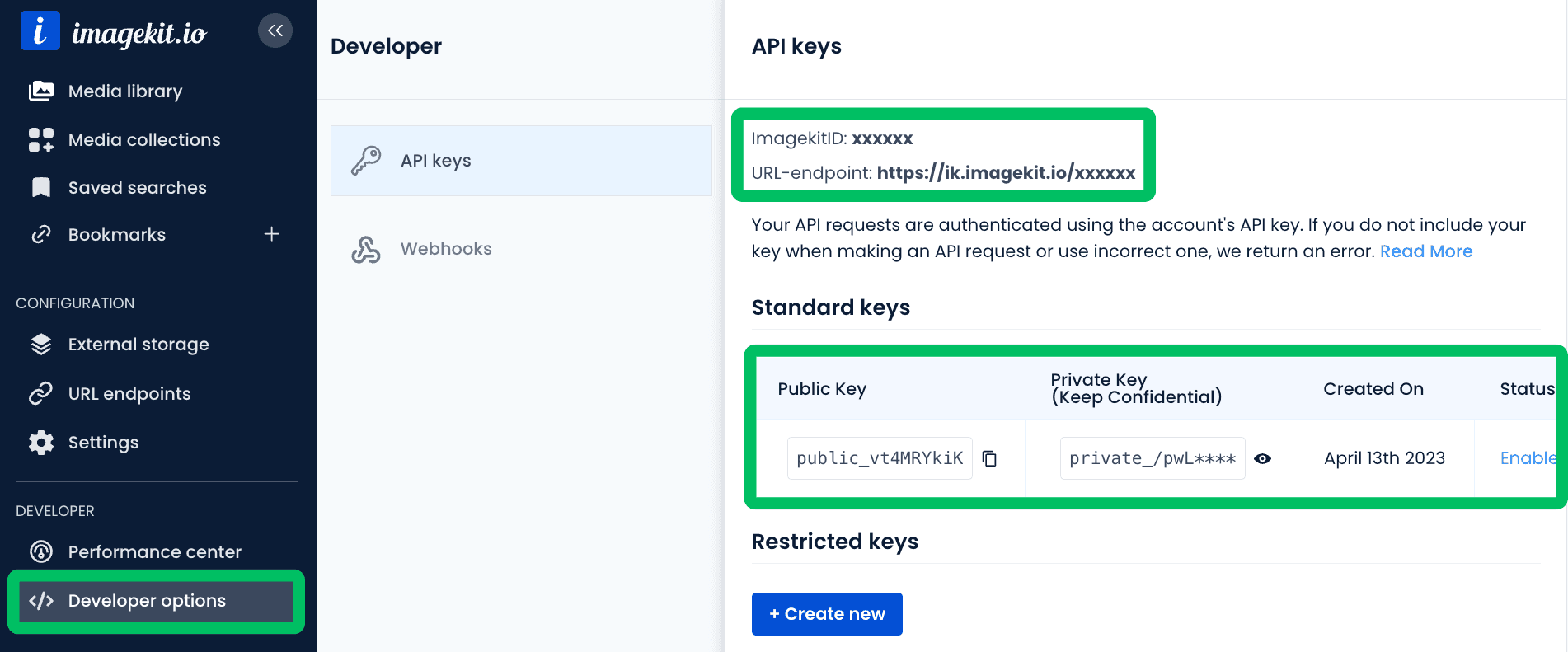 ImageKit API Keys