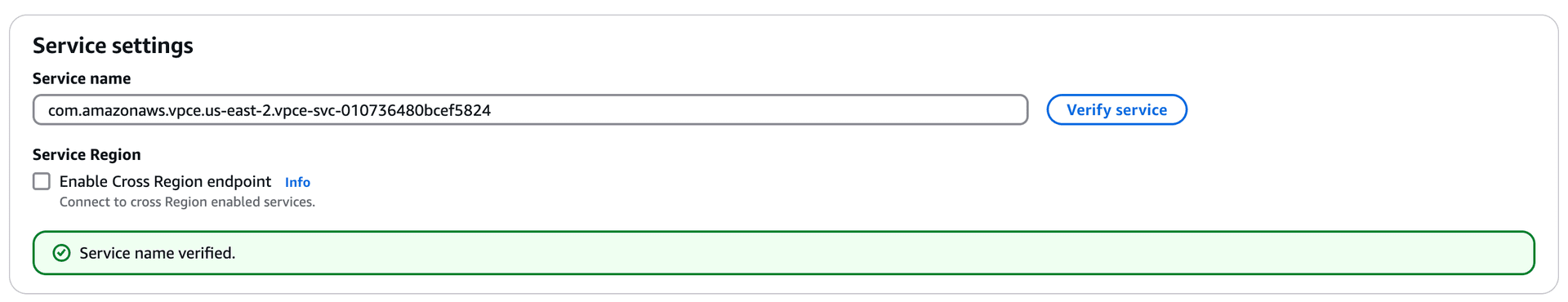 VPC Create endpoint