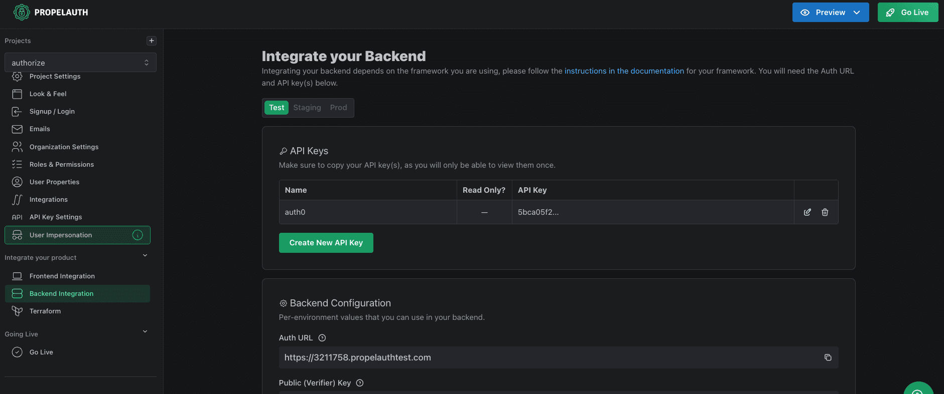 PropelAuth Auth URL