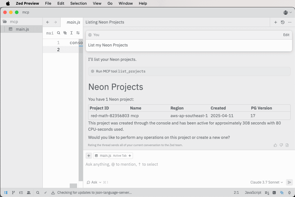 Zed list projects