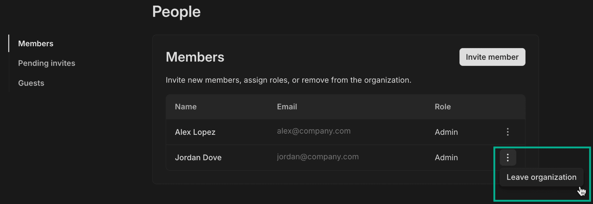 leave organization